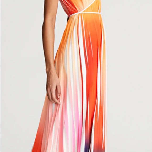 Halston Mollie Pleated Print Women's Dress - Picture 3 of 10